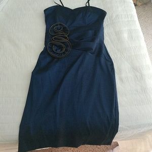 Formal metallic blue dress